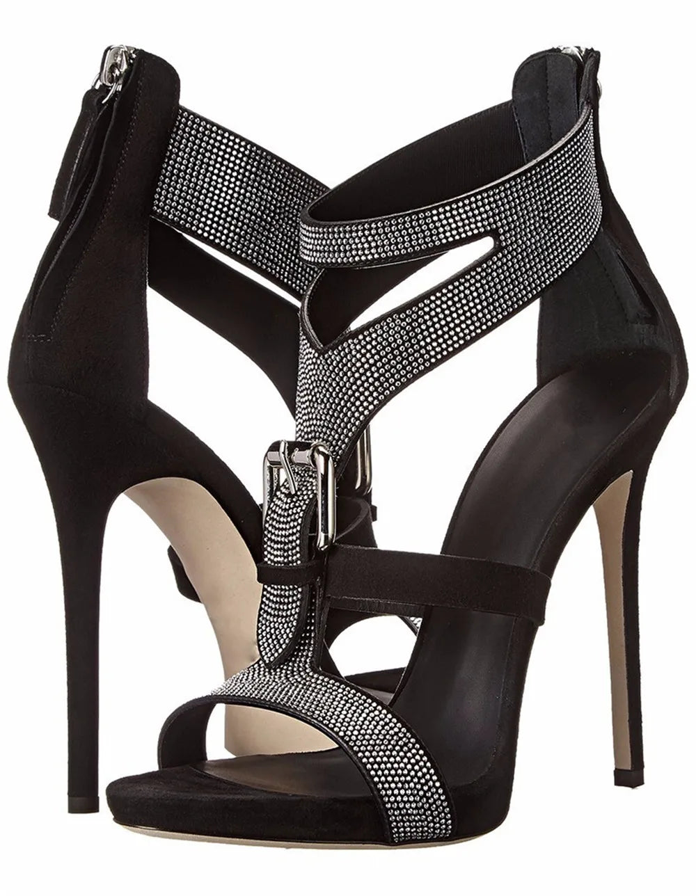 Rhinestone Patent Leather Thin High Heels for Women