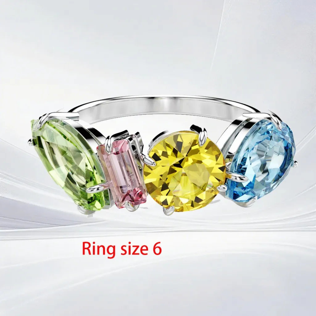 Gold Plated Mixed Cut Crystal Jewelry Set for Women