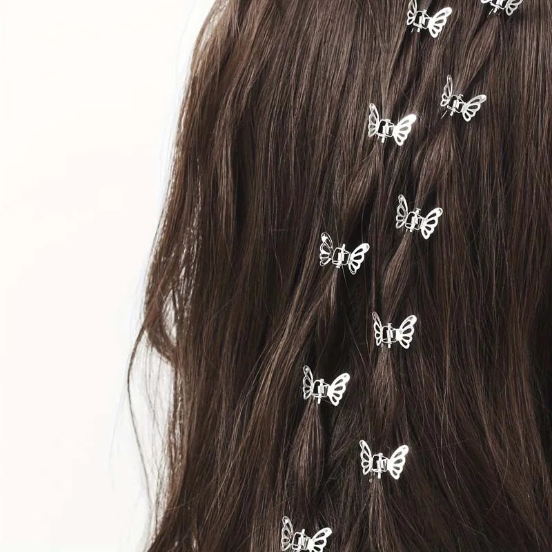 White Petal Rhinestone Hair Rings