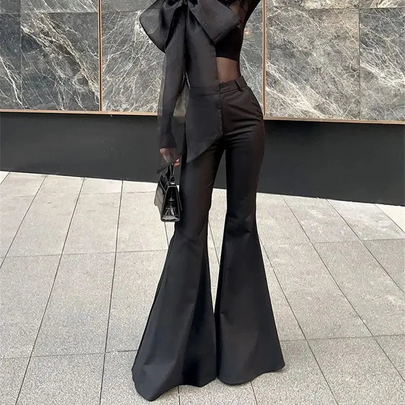High Waist Bell Bottom Trousers