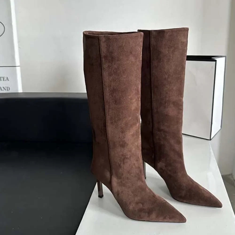 Pointed Toe Knee High Sock Boots