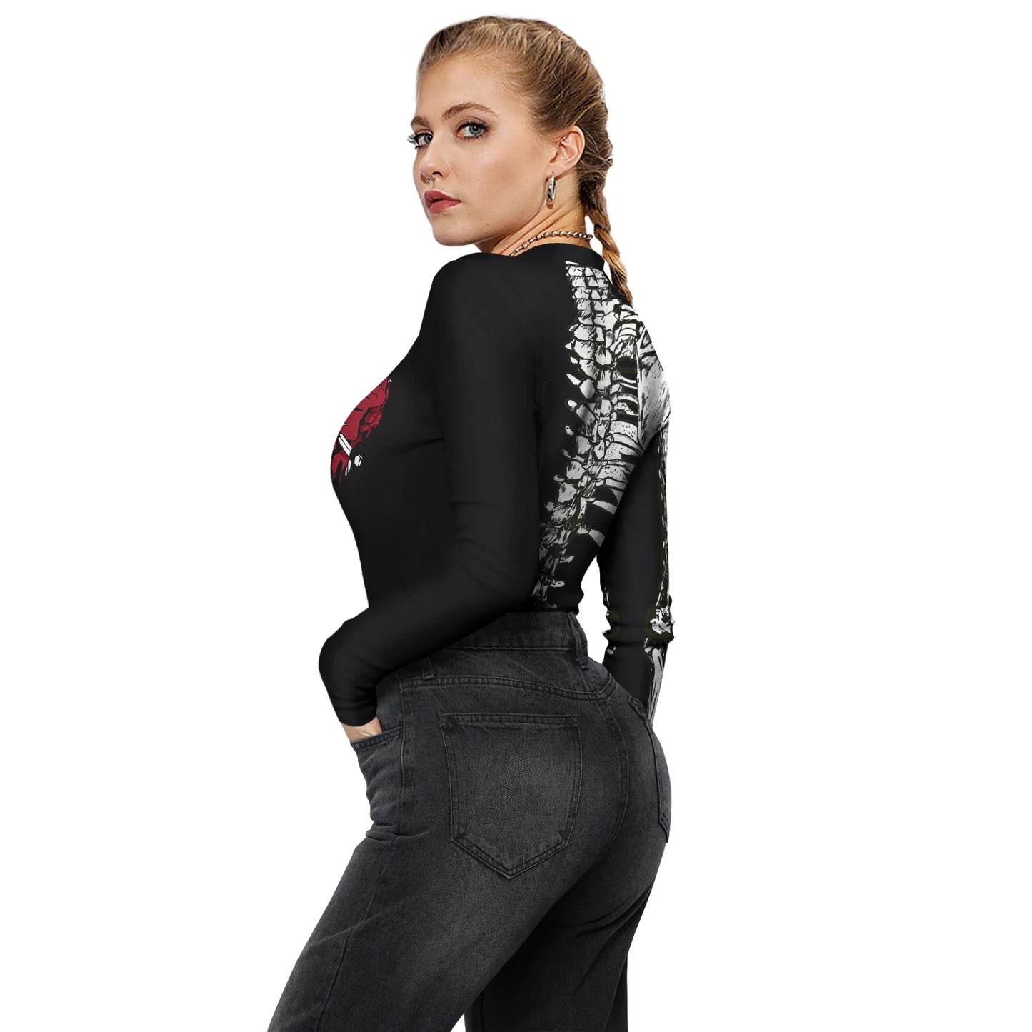 Halloween Skeleton Print Zentai Jumpsuit for Women