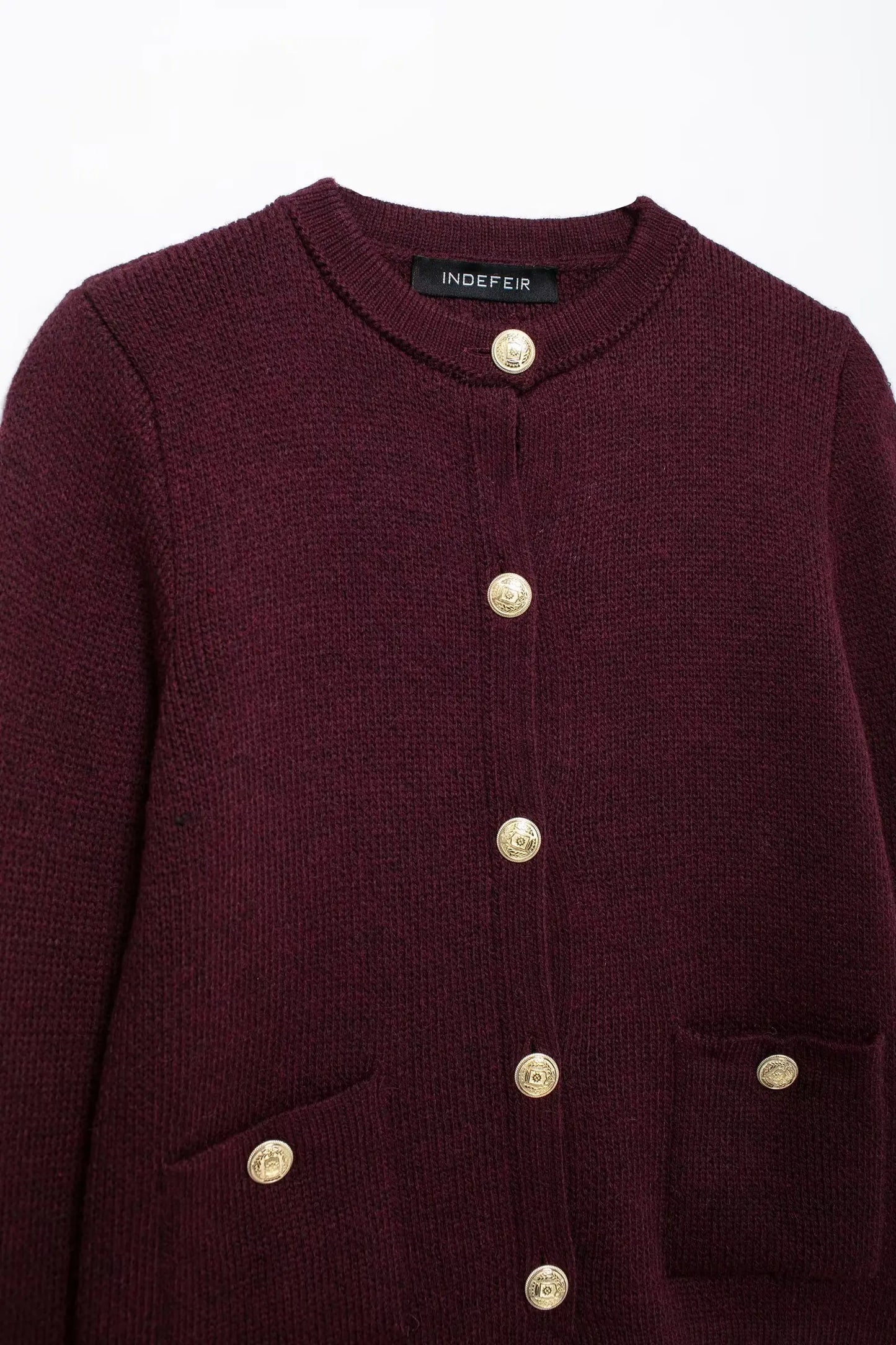 Winter Slim Knitted Cardigan with Button Details for Women