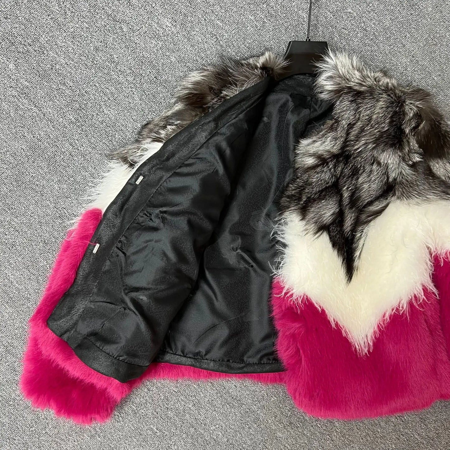 Spliced Fashion Color-Block Faux Fur Coat Thickened Warm Fur Women Winter Clothes Women 2025 Fashion Coats Short Jacket