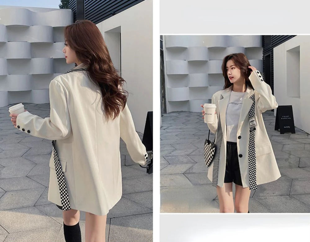 Jacket For Women Casual Long Trend Blazers Luxury Women's Clothing High Quality Clearance Korean 2025 Coat Fall Outfits Blazer