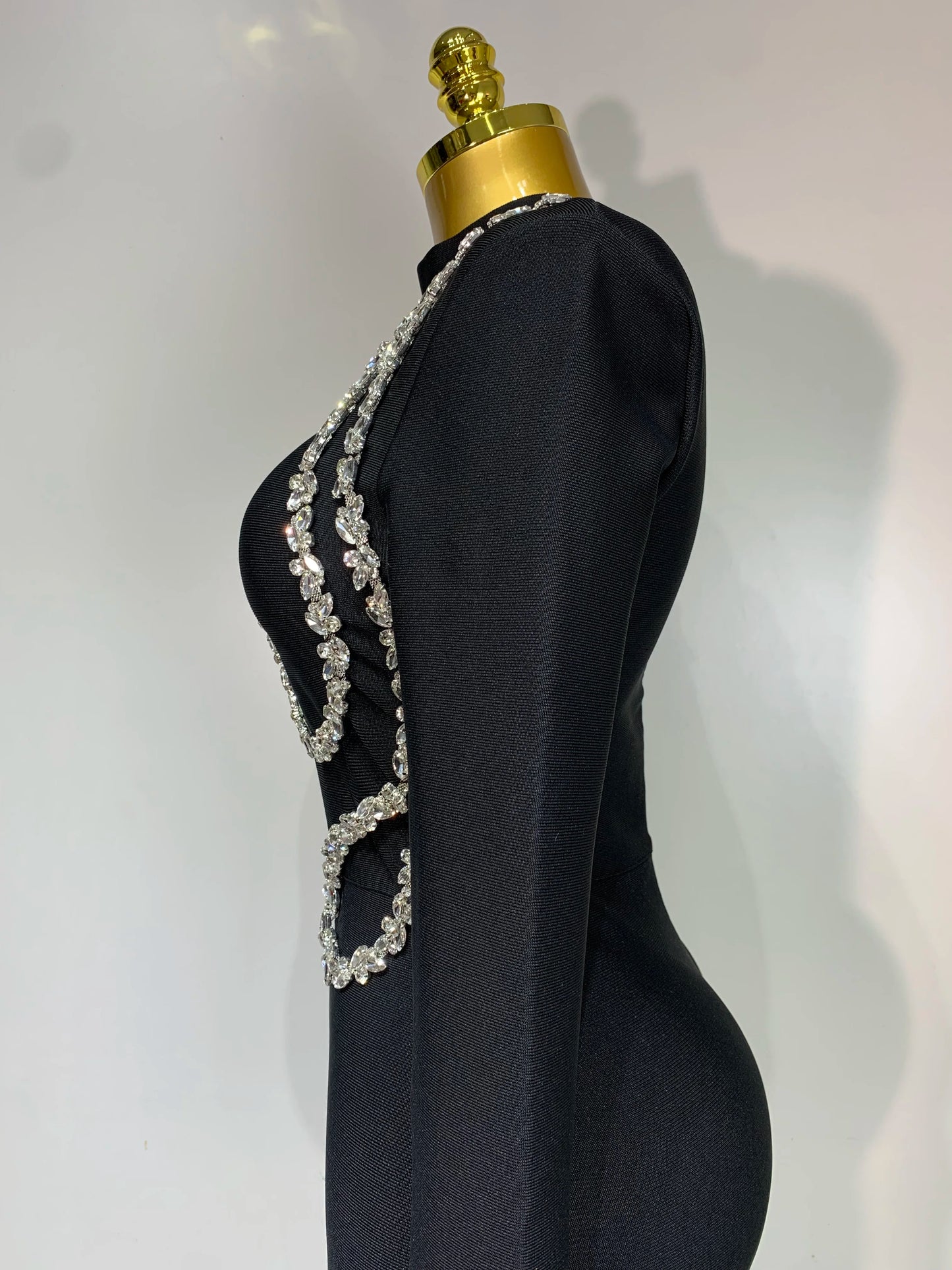 Women Sexy Long Sleeve Diamonds Maxi Long Bodycon Bandage Dress 2025 Celebrity Elegant Evening Party Luxury Birthday Dresses