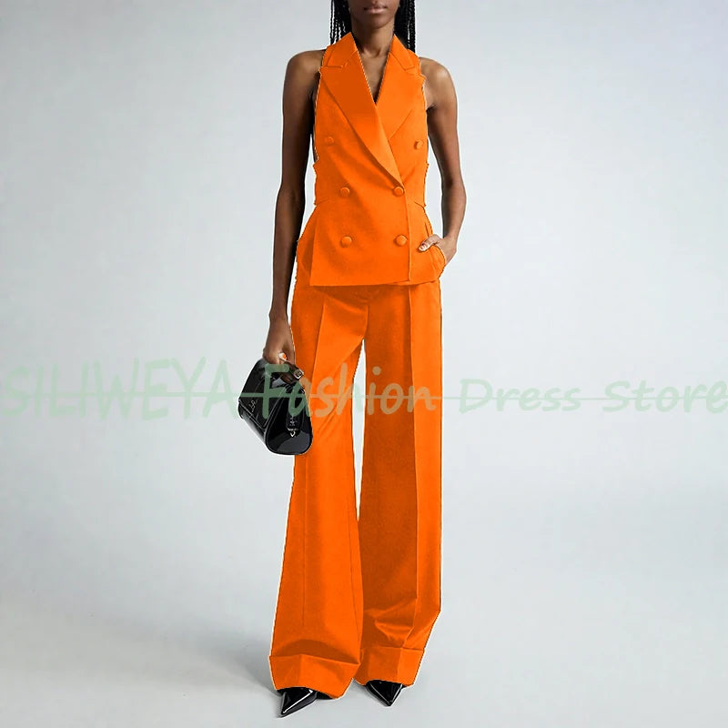 Double Breasted Vest And Pants Set