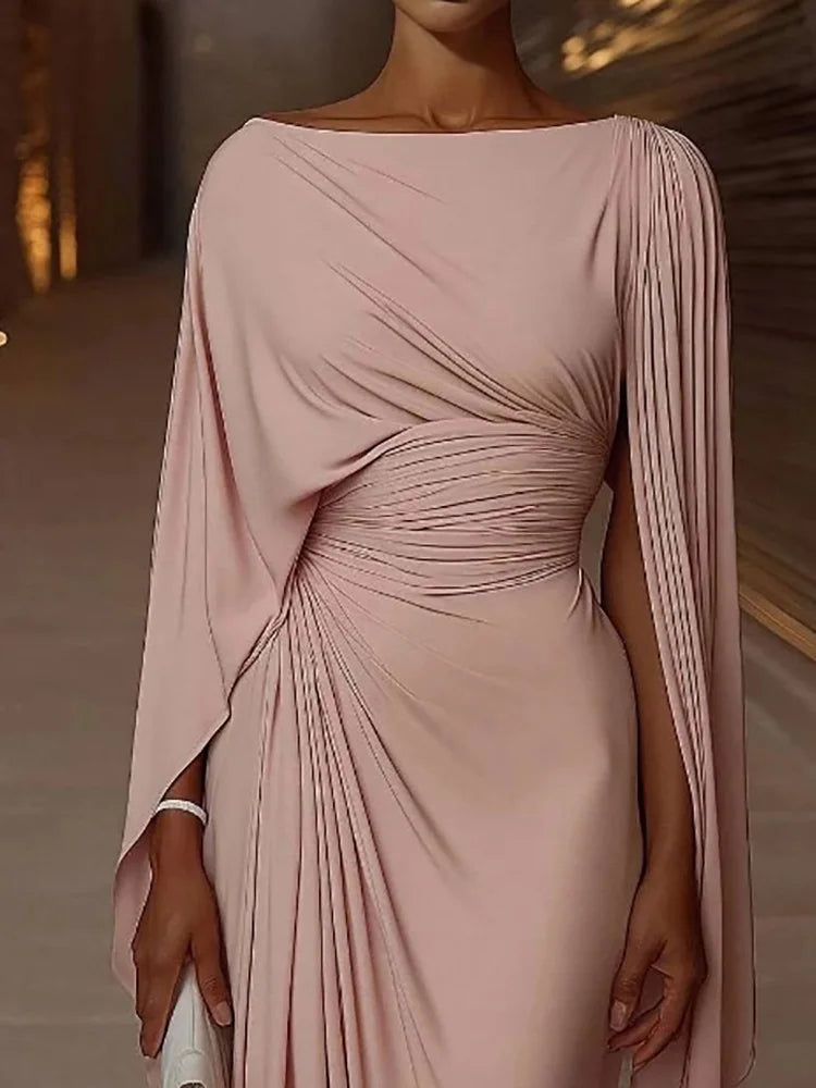 Elegant Patchwork Ankle Length Maxi Dress for Women