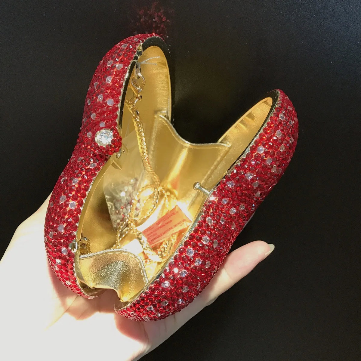 Rhinestone Heart Shaped Evening Clutch Handbag for Women