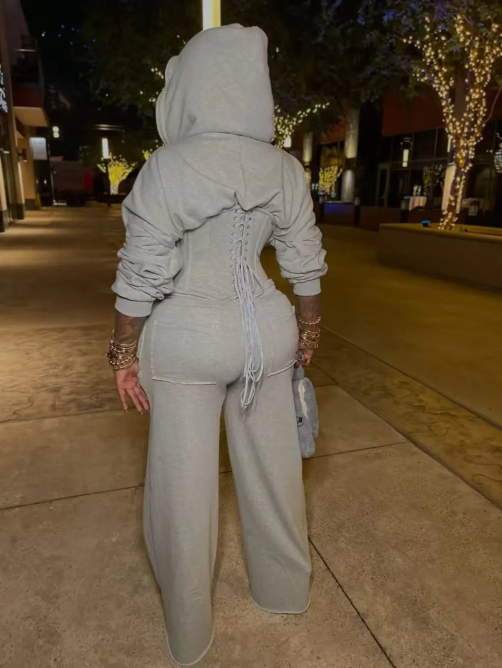 Loose Fit Hoodie And Jogger Tracksuit Set for Women