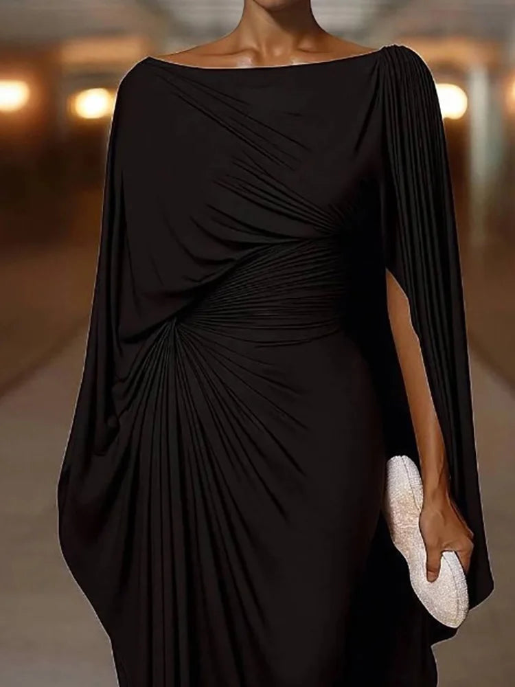 Elegant Patchwork Ankle Length Maxi Dress for Women