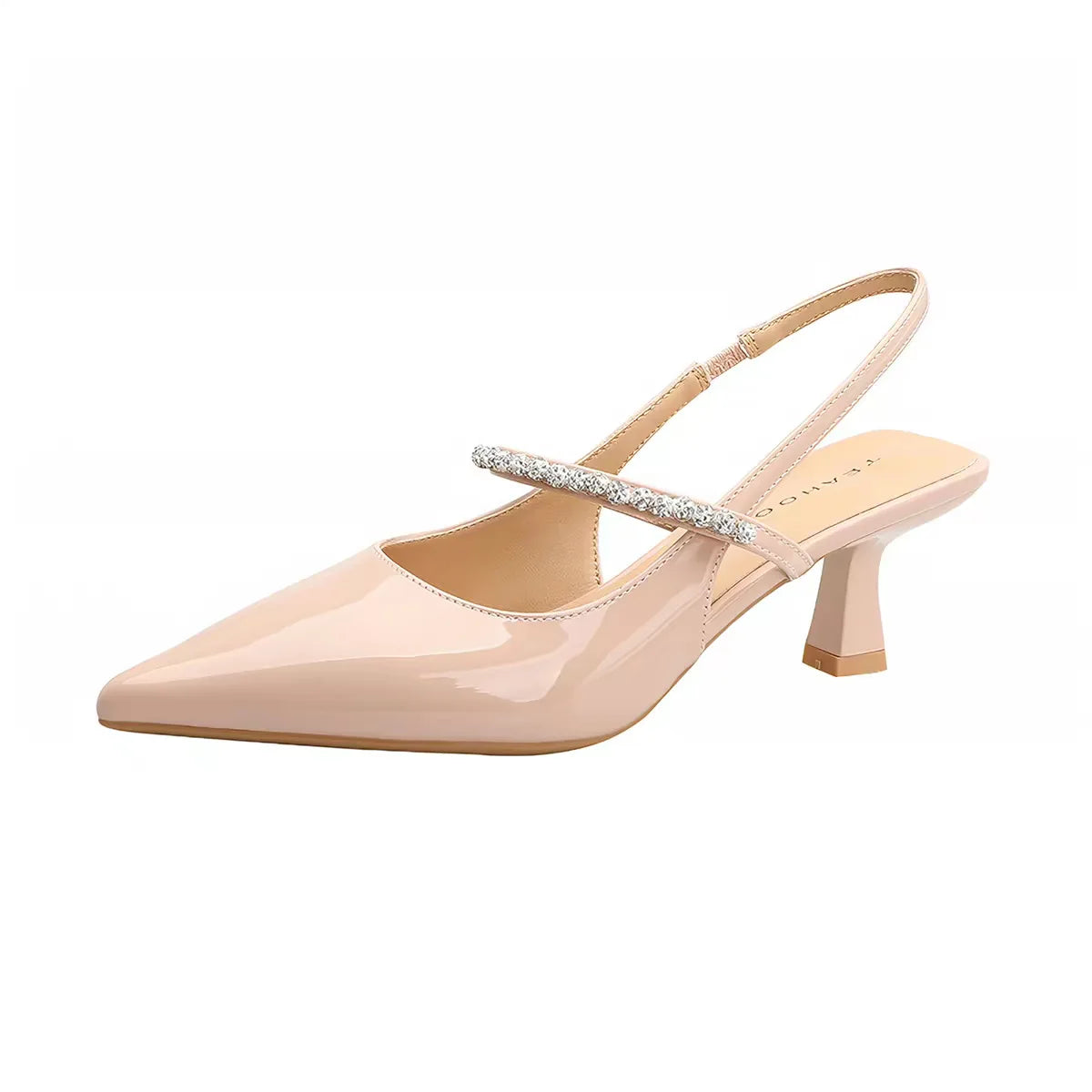 Rhinestone Stiletto Back Strap Sandals