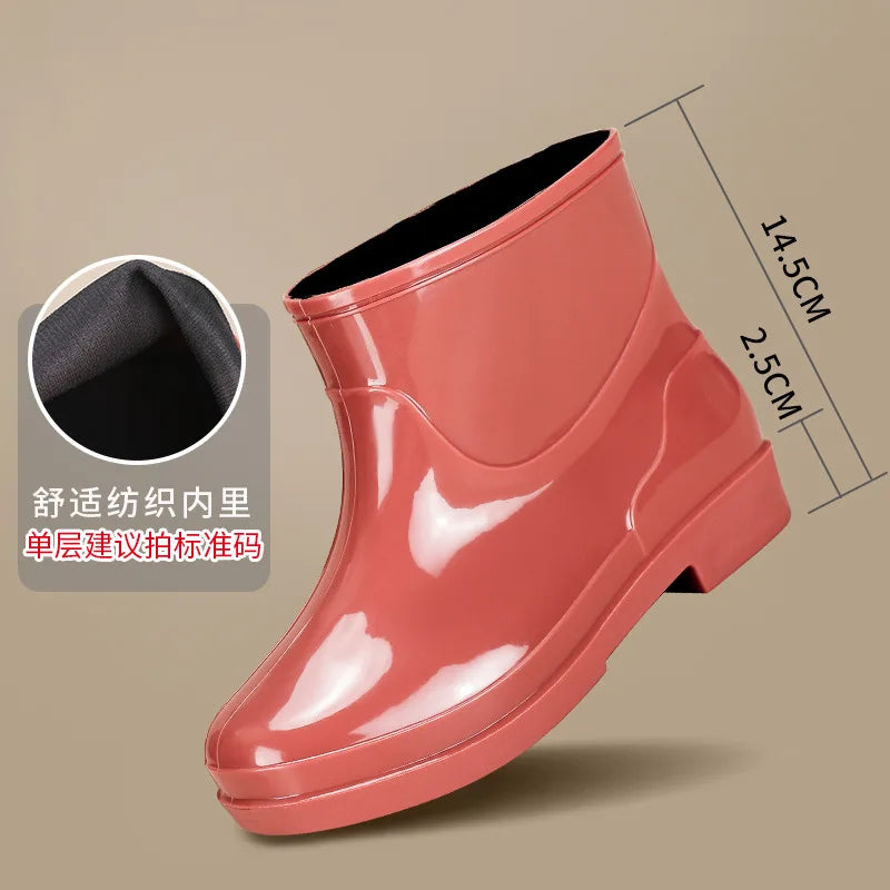 Bright Green Knee High Rain Boots With Antislip Sole for Women