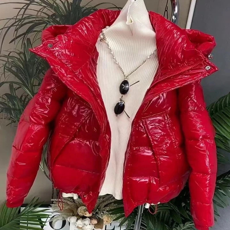 Soft Hooded Cotton Padded Loose Winter Jacket for Women