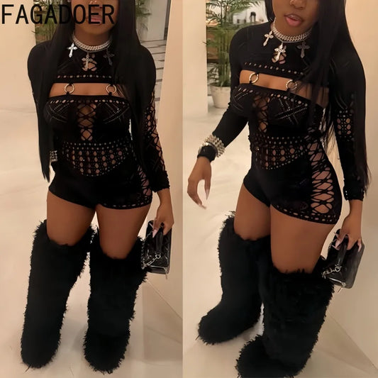 Hollow Out Lace Jumpsuit