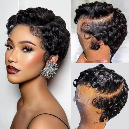 Layered Curly Pixie Wig