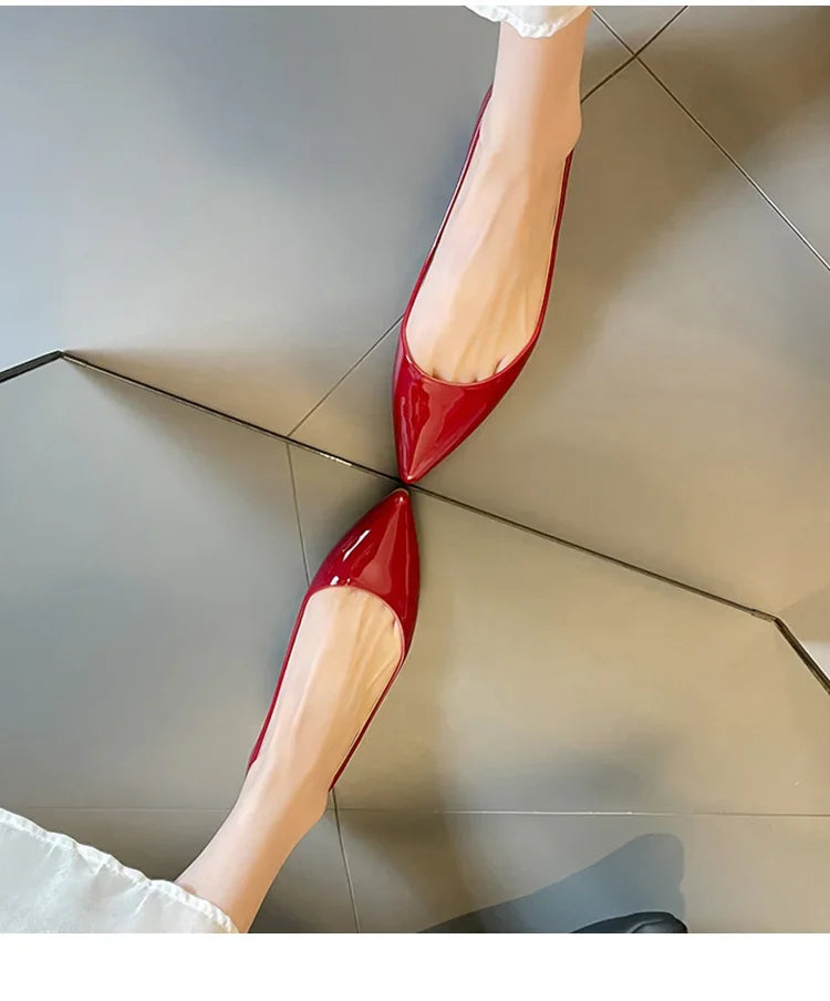 Slip On Pointed Toe Patent Flats