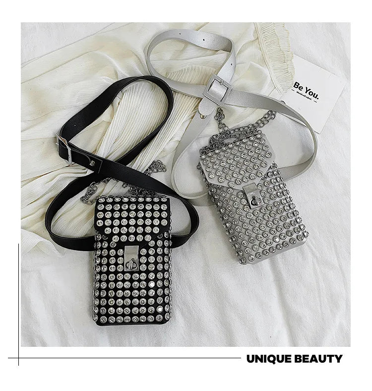 Rhinestone Crossbody Waist Bag