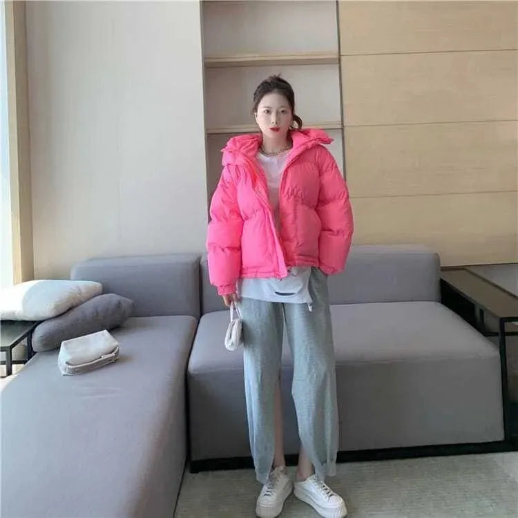 Warm Oversized Hooded Cotton Puffer Parka for Women