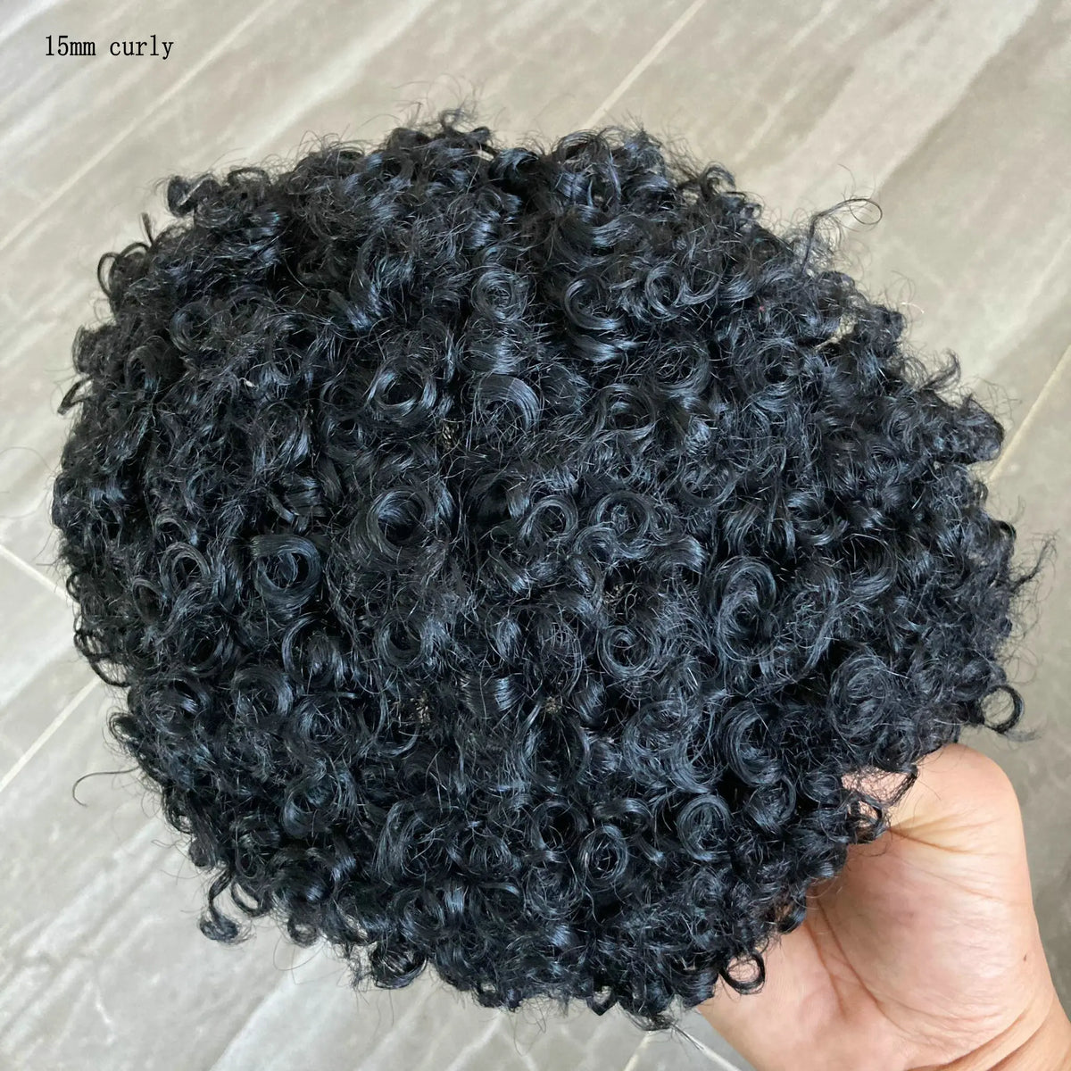 Curly Human Hair Toupee Replacement System for Women