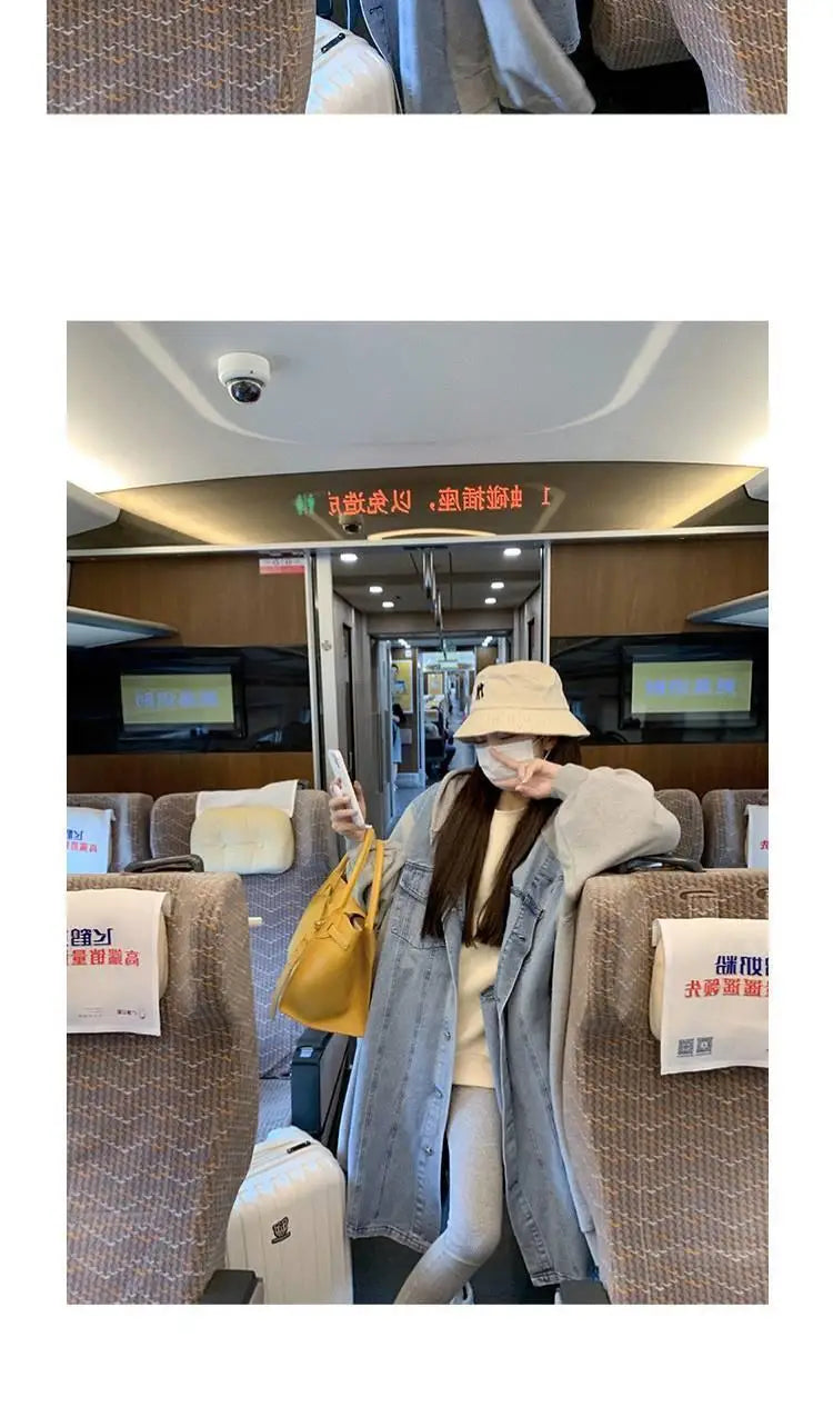 Hooded Mid Length Loose Spliced Casual Coat for Women