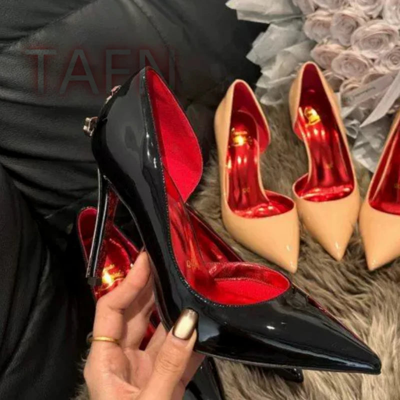 Patent Leather Pointed Toe Stiletto Pumps for Women