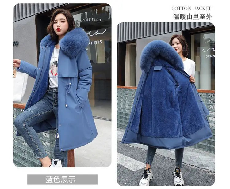 2025 New Parkas Women's Long Coat Winter Jacket Overcoming Plush Cotton Jacket