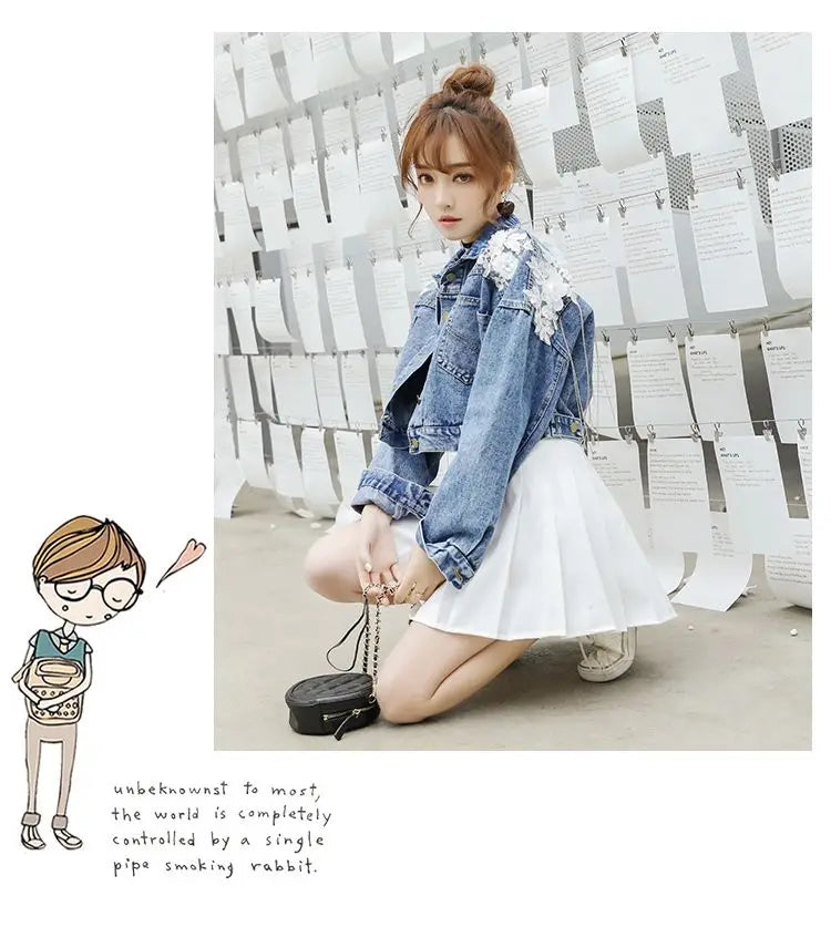 Designer Trend Woman Coat Special Winter Denim Jacket Sequin Fringe Crop Jean Jackets for Women 2025 Spring Autumn Coats Novelty