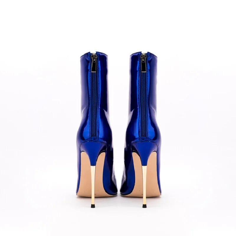 Glam Shiny Back Zipper Over The Knee Boots for Women