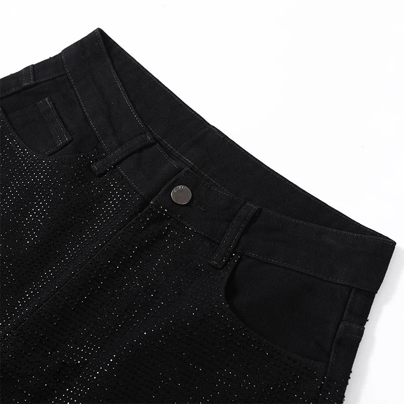 Sequined High Waist Wide Leg Pants with Pockets for Women