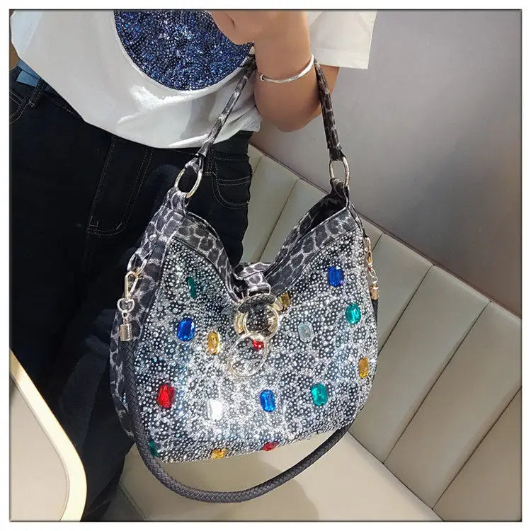 Genuine Leather Crossbody Bucket Bag with Large Capacity for Women