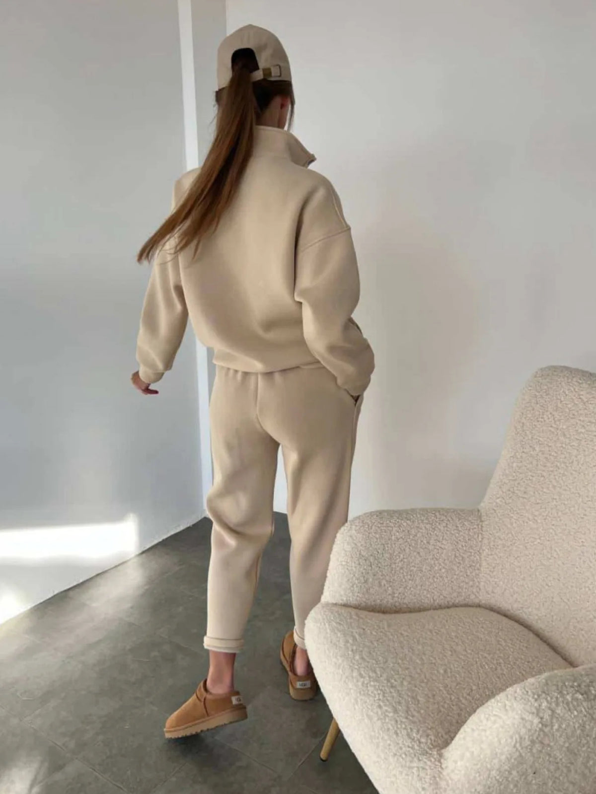Oversized Warm Casual Hoodie and Long Pants Set for Women