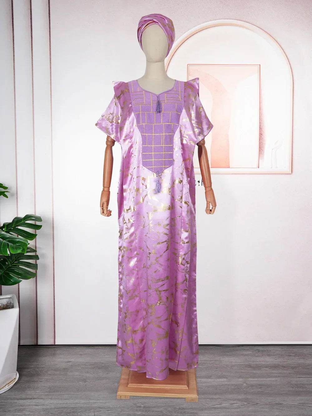 Elegant Pleated African Dress