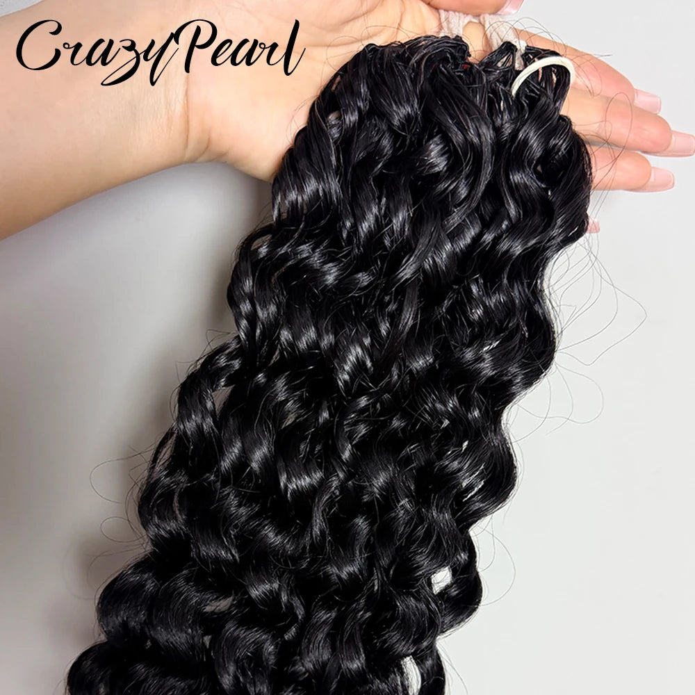 Pre Separated Curly Human Hair Crochet Extensions for Women