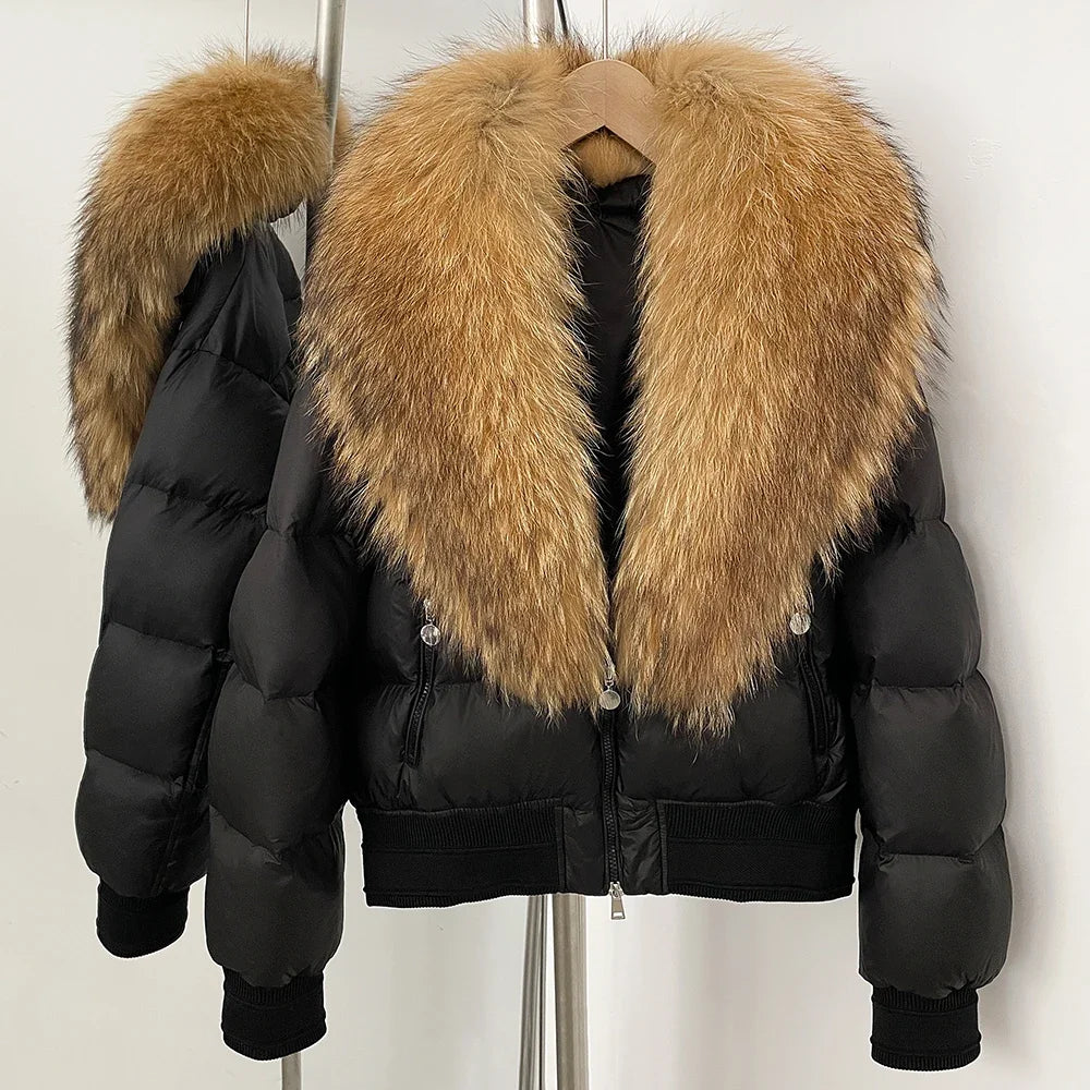 Detachable Fox Fur Collar Down Coat
