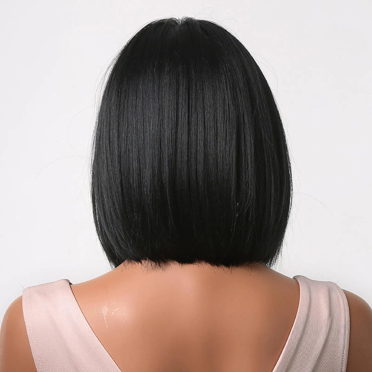 Short Black Halloween Bob Cosplay Wig With Bangs for Women