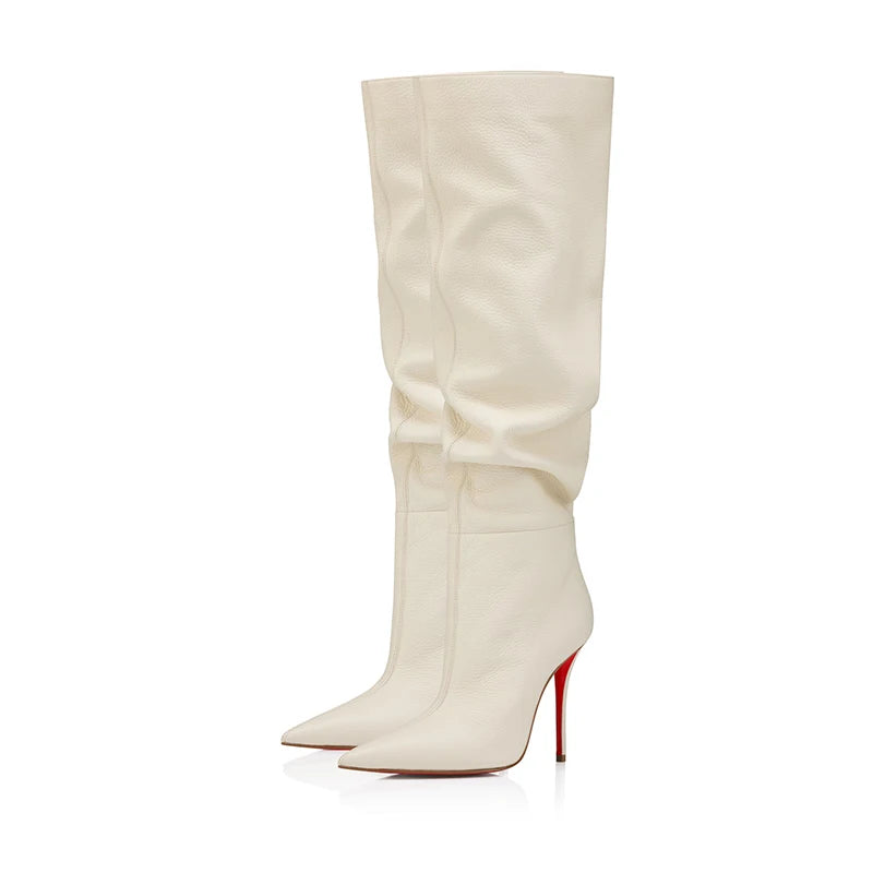 Pointed Toe Slim High Heel Knee High Boots for Women