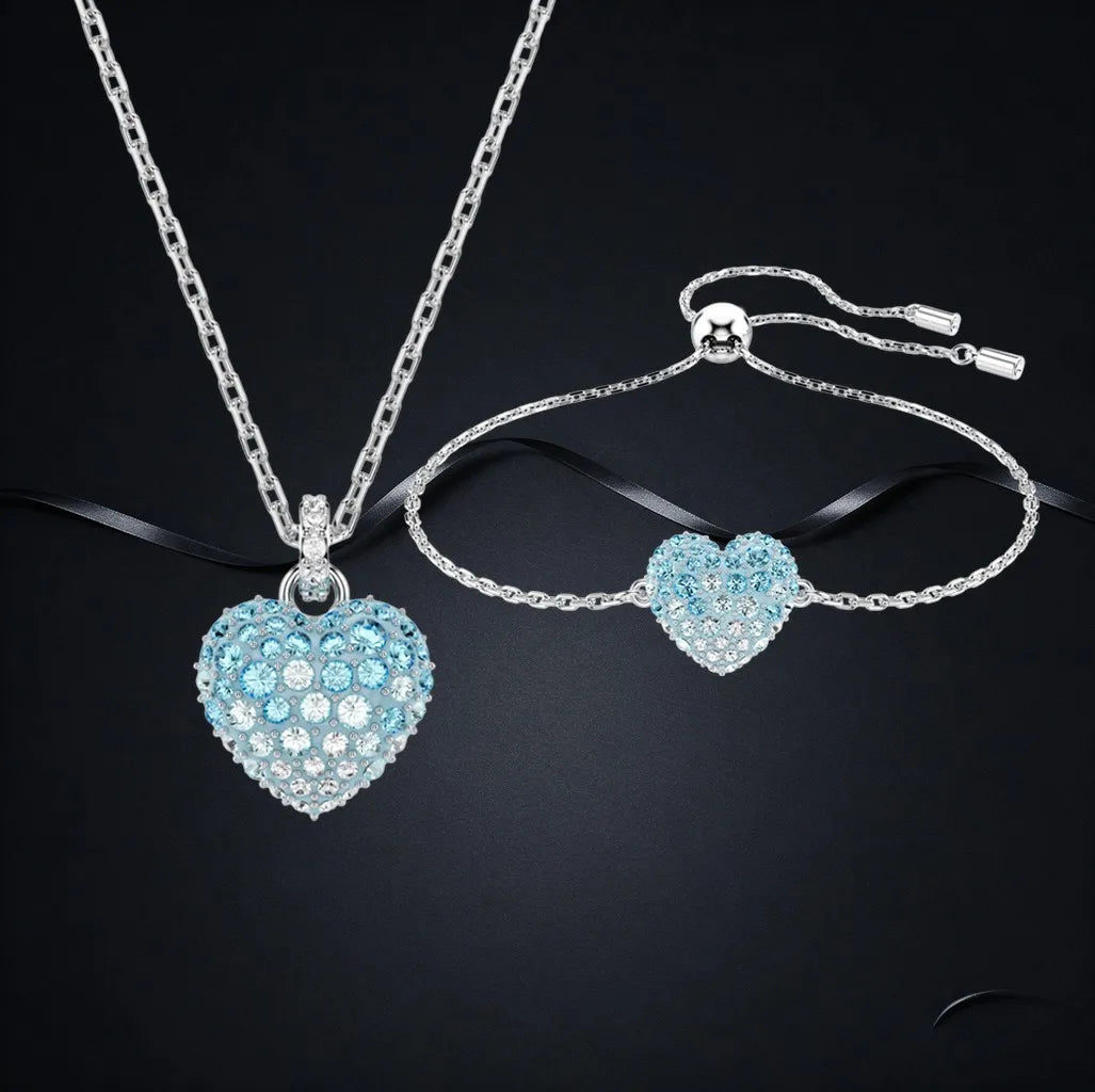 Faceted Crystal Necklace And Earrings