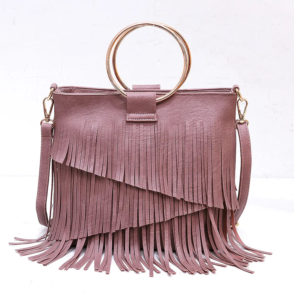 Trendy Tassel Sequin Crossbody Shoulder Handbag for Women