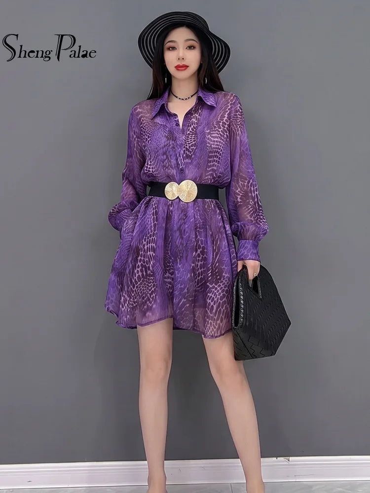 Long Sleeve Shirt And Mini Skirt Set