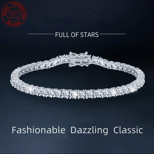 Round Cut Moissanite Bracelet