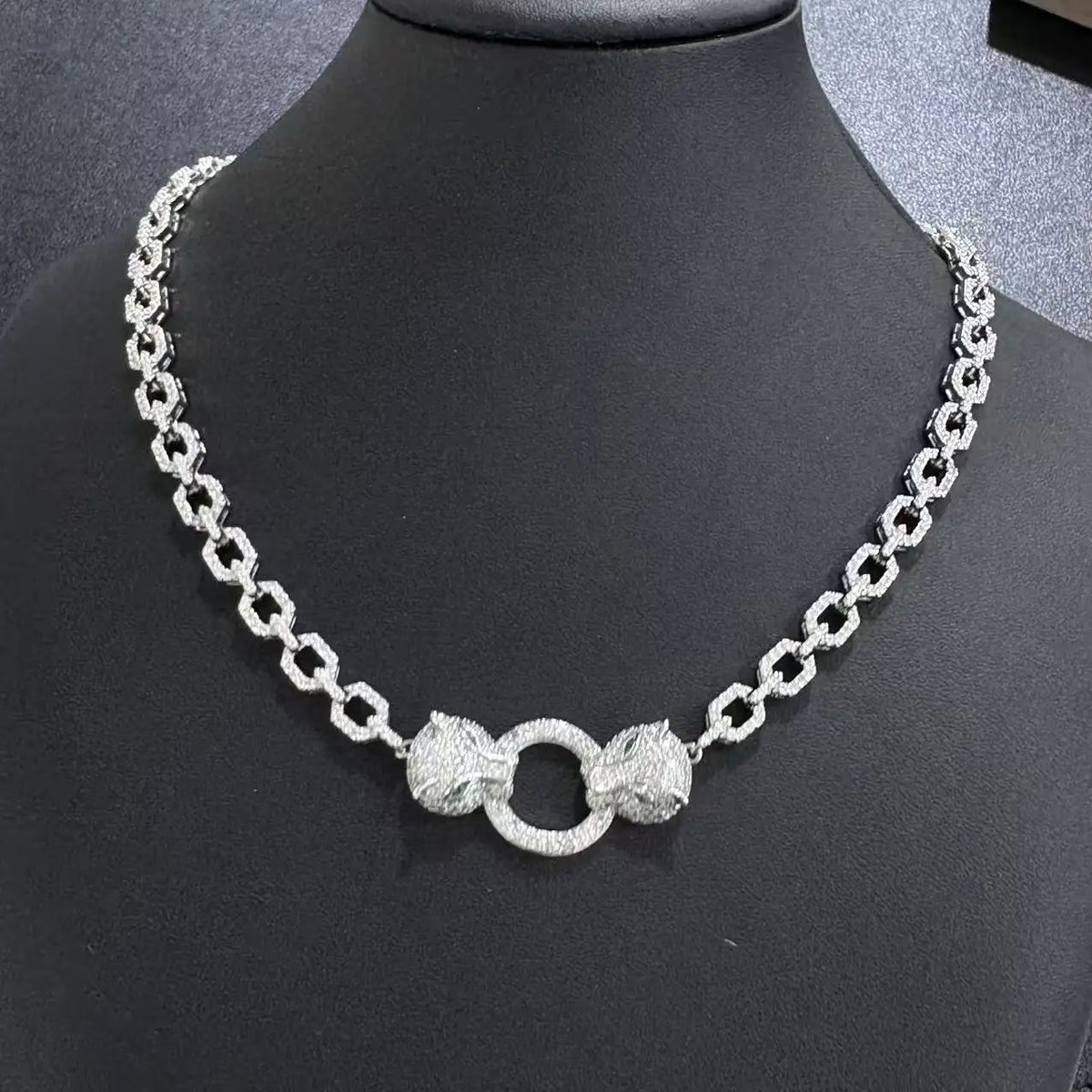 Leopard Zircon Earrings Necklace And Bracelet Set for Women