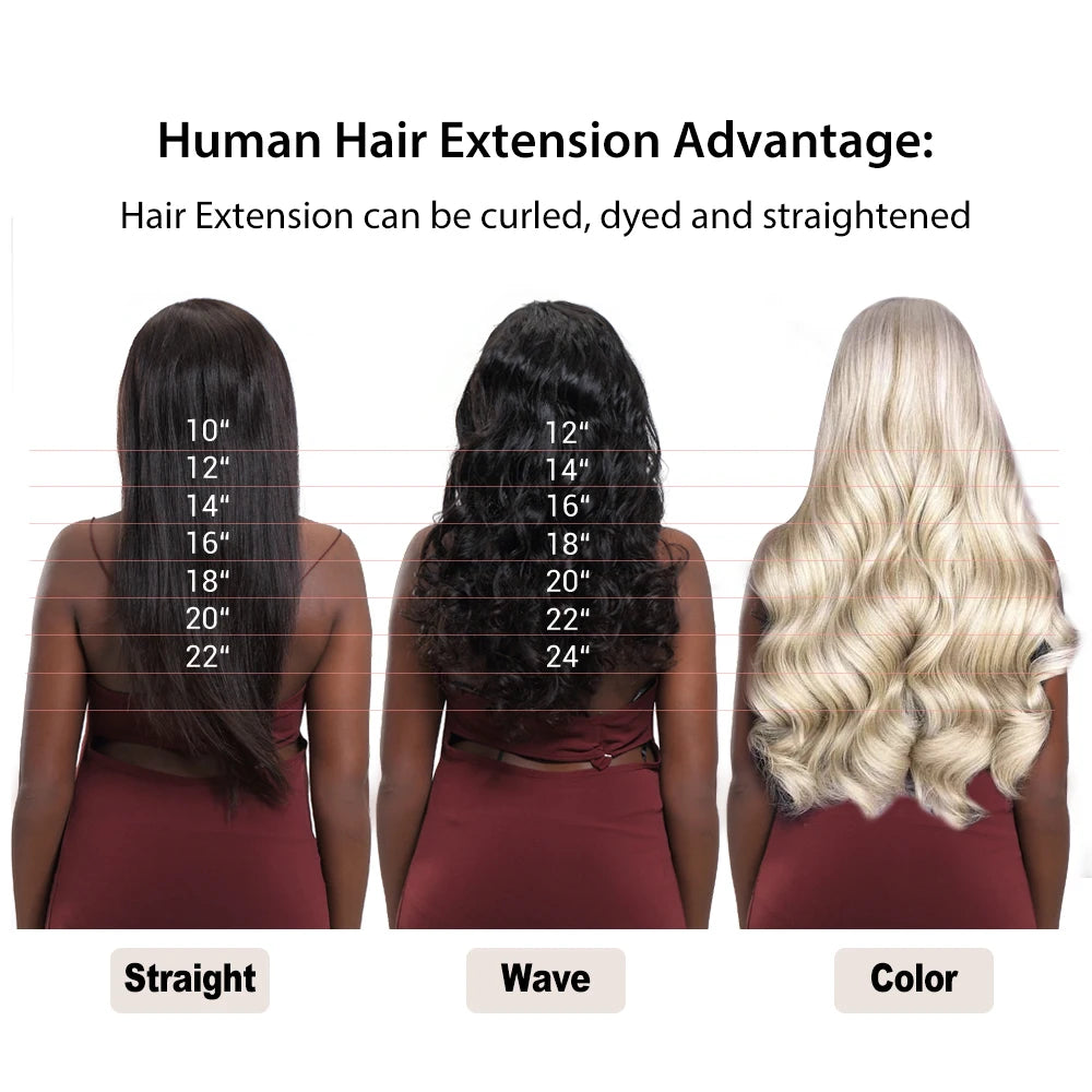 Natural Water Wave I Tip Human Hair Extensions for Women