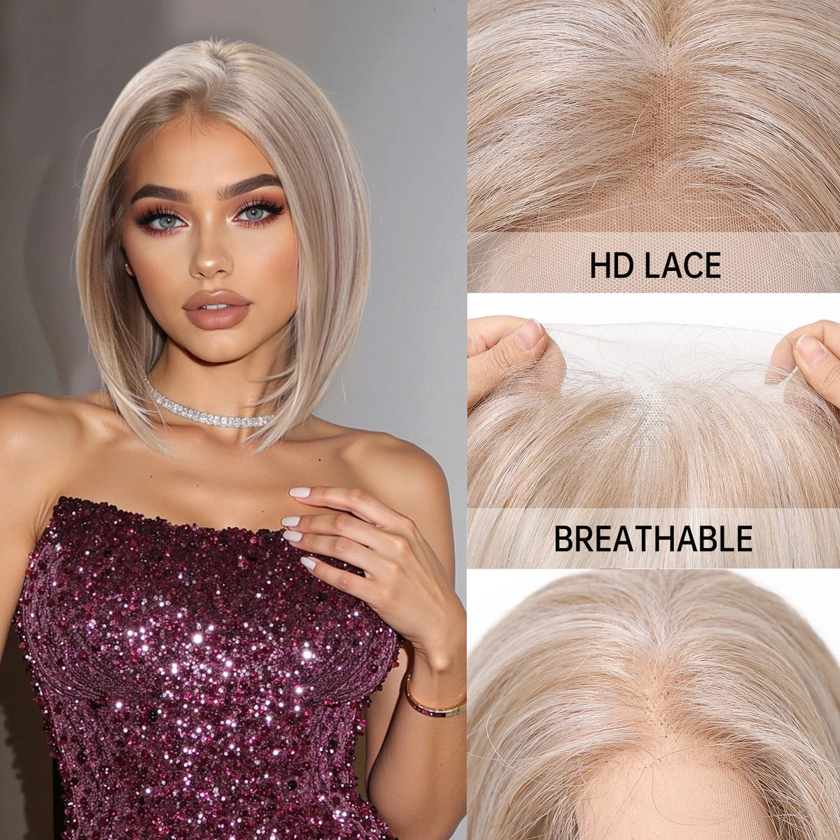 Fashion Glueless Ombre Lace Front Synthetic Wig for Women