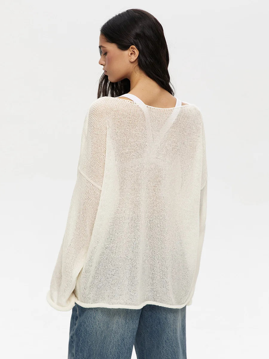Sheer Hollow Knit Sweater