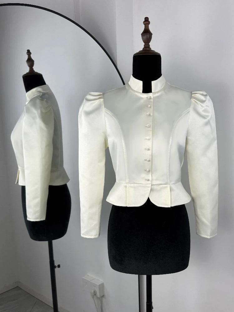 Cropped Satin Patchwork Top