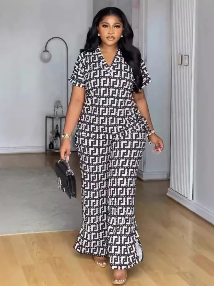 Printed Summer Two-Piece Pants Set