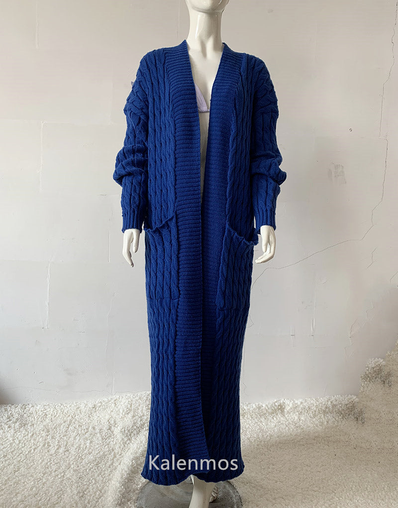 Long Sleeve Crochet Knit Cardigan Sweater for Women