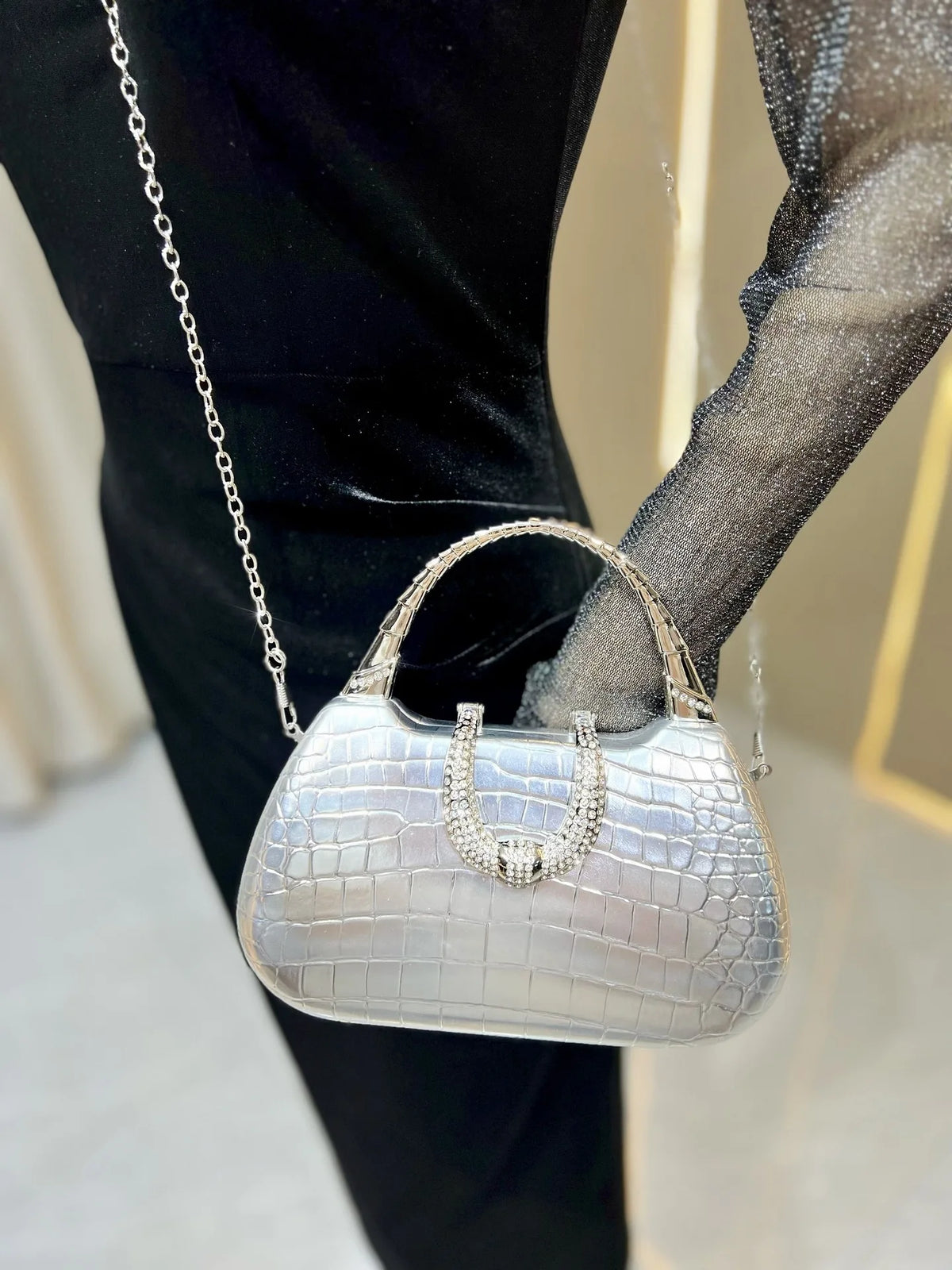 New Banquet Handbag Diamond-encrusted Fashion Dinner Women's Handbag High-quality Fashion Women's Shoulder Oblique Bag
