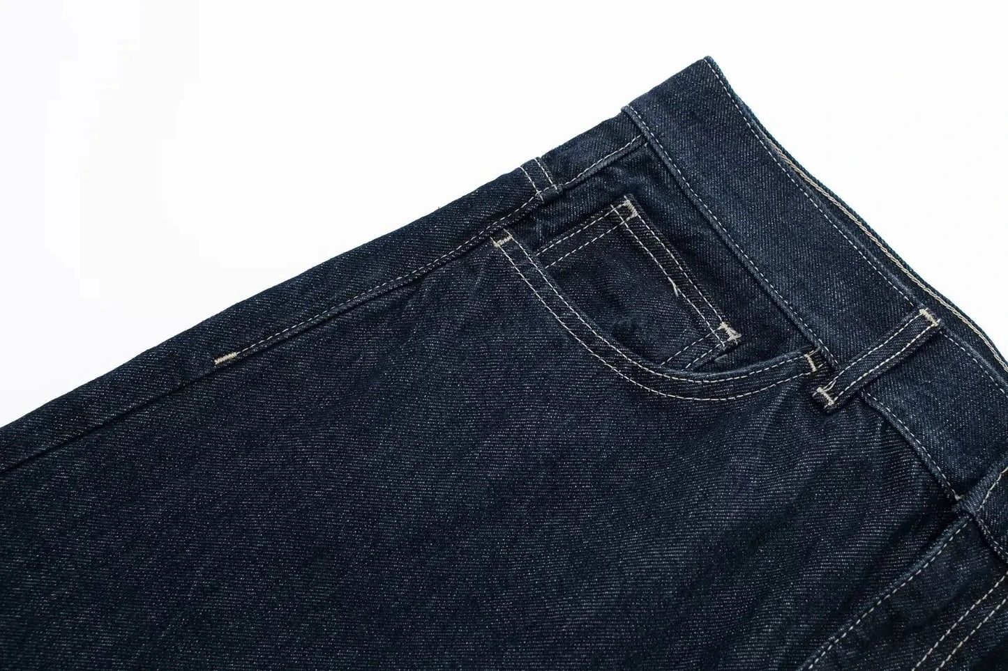 Retro Spliced Street Denim Two Piece Set for Women